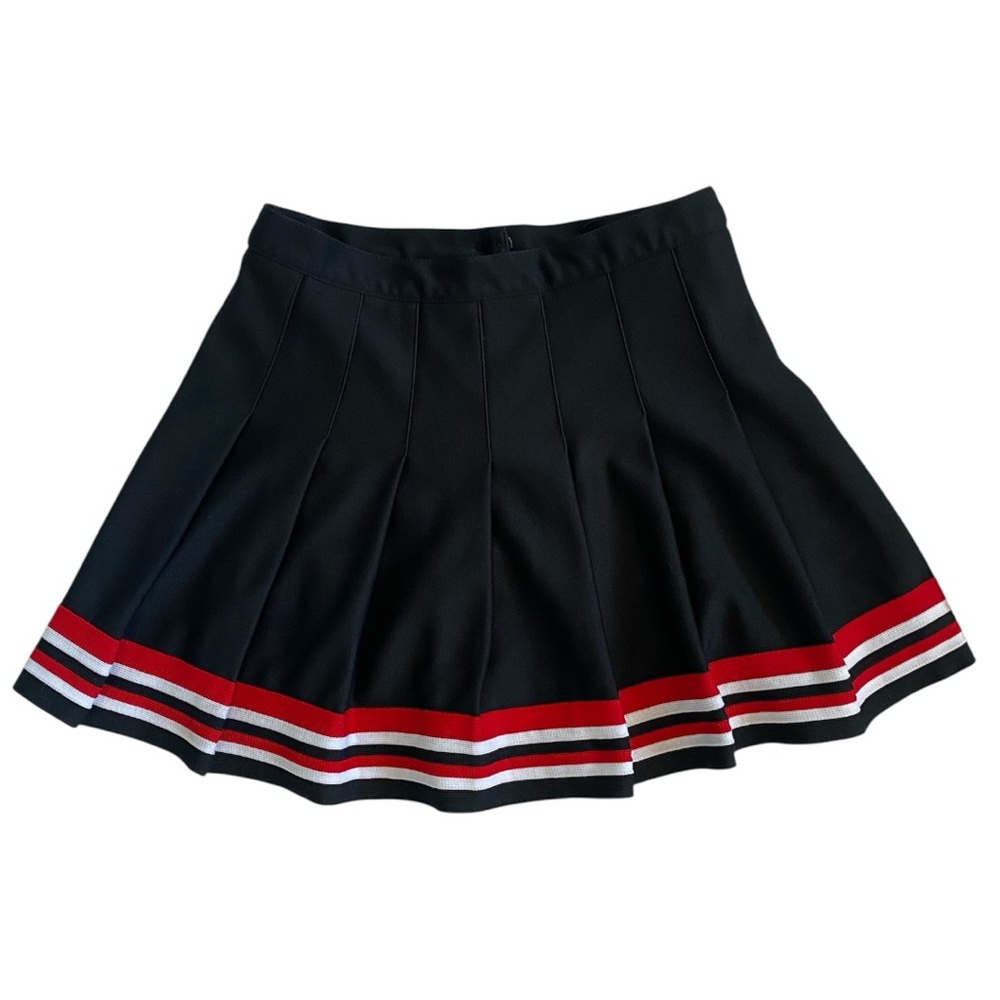 Vintage Black and Red Pleated cheerleading skirt